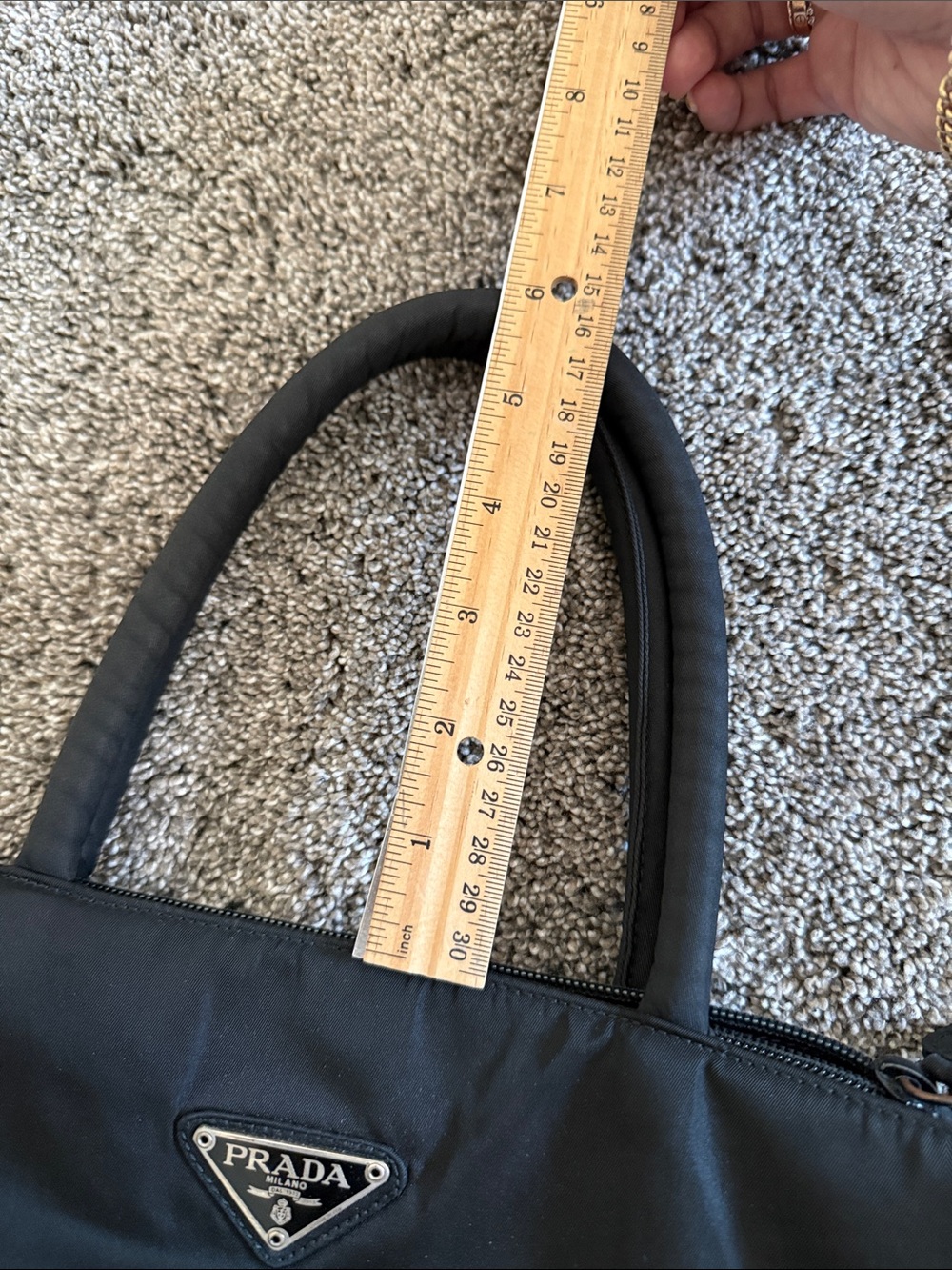 Prada Black Nylon Tote with Triangle Logo - Picture 13 of 13
